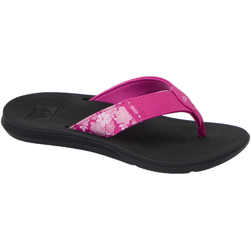 2026 Reef Womens Santa Ana Sandals CJ8827 - Fuchsia Red / Black